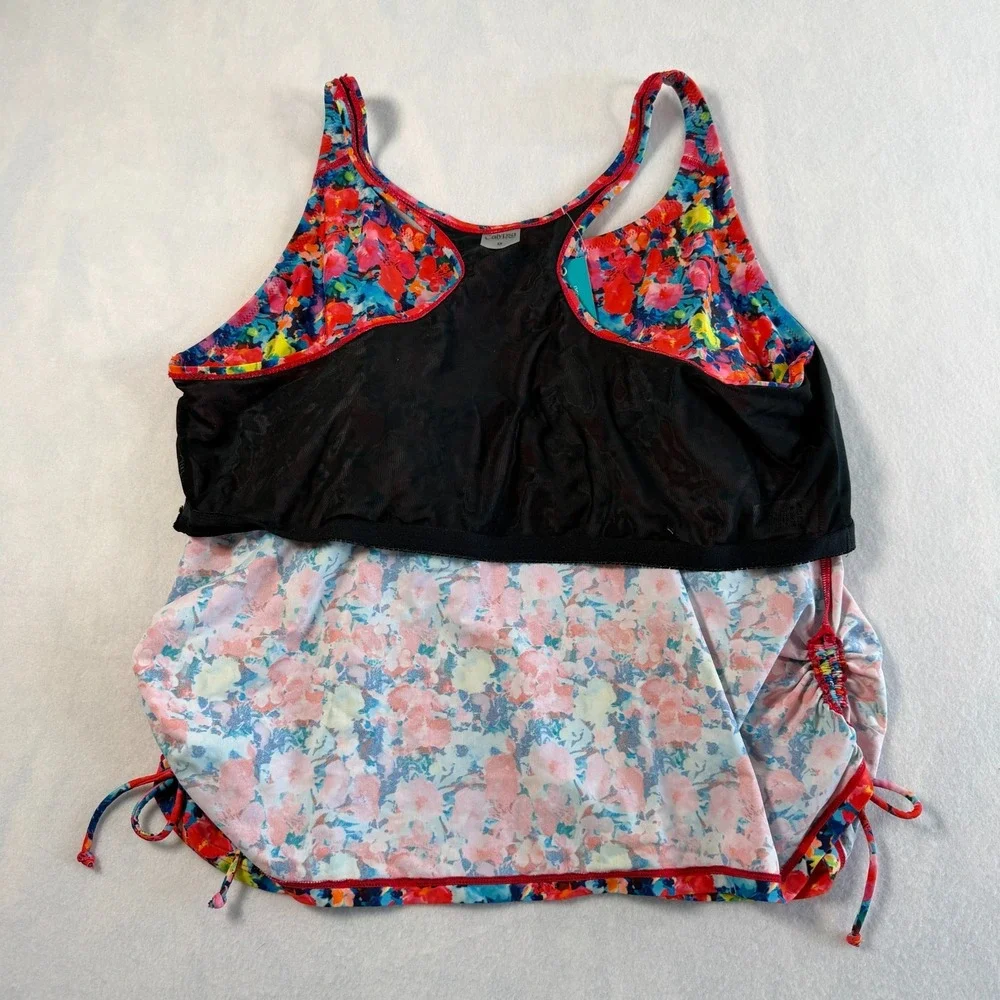 New Calypsa Maya‎ Floral Racerback Tankini Swim Top Plus Size 3X Modest Beach